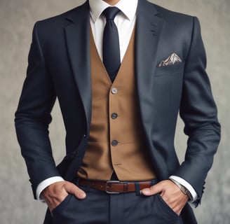 man in white and black pinstripe suit jacket