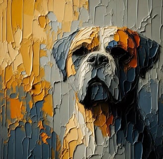 Peinture d'un chien boxer