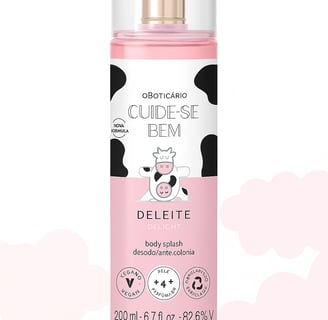 a bottle of deodorance with a cow on it