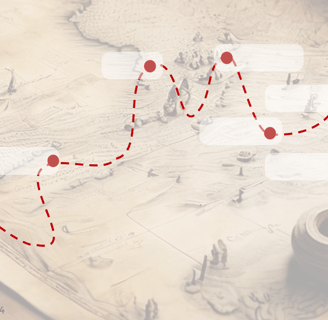 itinéraire tracé sur une carte