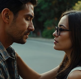 a man and woman standing next to each other