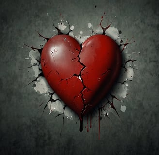 a broken heart in a hole in the ground