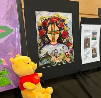 Children of war Art. Penticon Western TV News. Penticon Western TV News channel, Kelowna, Canada, US
