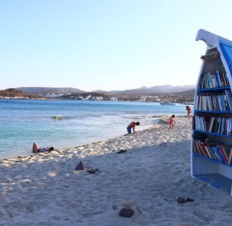 a "borrow a book" library in Kimolos