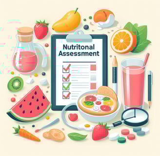 Des aliments et un formulaire MNA