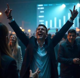om care celebrează succesul afacerii sale