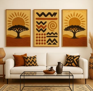  Sunrise Acacia Tree Wall Art – Earthy African Landscape Print (Digital Download)