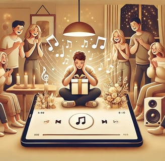 Ilustración de entrega de canción personalizada como regalo