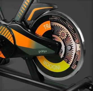 a bicycle with a clock on the front of it