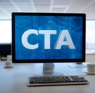 Computer with a Screen Saying CTA, bad Call to actions to use