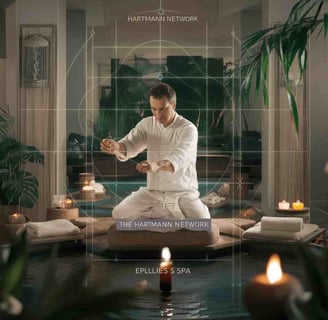 a man in a white robe is doing a meditation