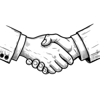 Stretta di mano tra due persone in abiti formali — simbolo di accordo e collaborazione