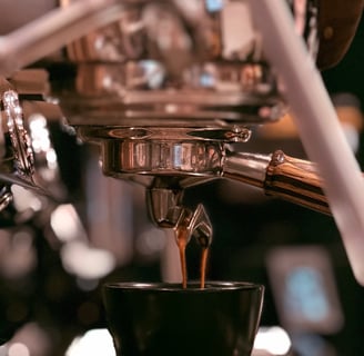 double portafilter extracting espresso