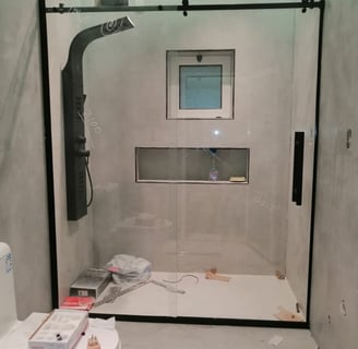 كبائن شاور زجاجية تركيب زجاج حمامات الشاور , بعدة أنواع الزجاج الشفاف ,الثلجي, ونحرص على التركيب الآ