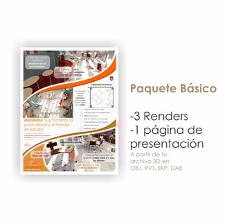 Paquete Básico: 3 renders fotorrealistas, 1 página de presentación profesional