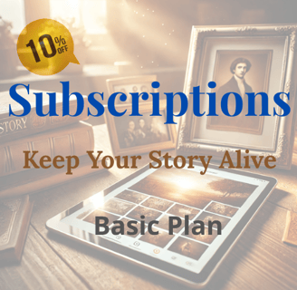 Basic legacy writing subscriptions tablet with nostalgic story update