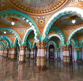 Mysore palace interior - Hyderabad to Bangalore tour package