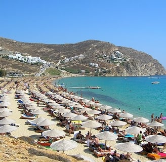 Paradise beach Mykonos Greece