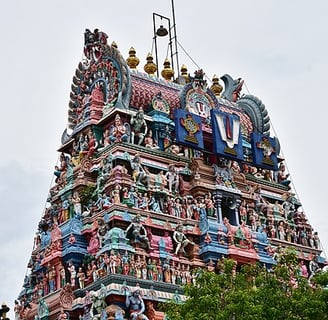 colourful gopuram - dravidian