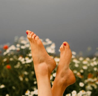 womens feet after a pedicure
