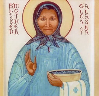 A religious icon of Saint Olga of Alaska