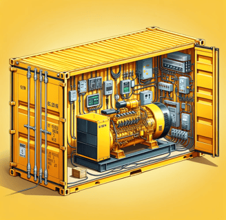 a container container with a generator and a generator