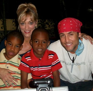 Angie Crouch with Can-do.org founder in Haiti after earthquake