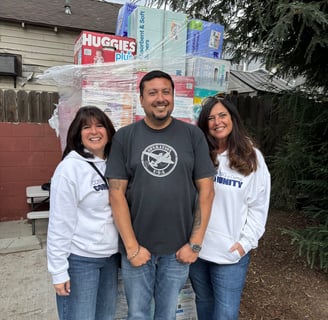 Connecting A Caring Community and Operation USA at LA Wildfire donation site