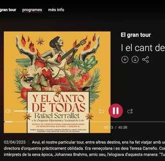 Portada del programa Gran Tour de Catalunya Música - Catalunya Radio