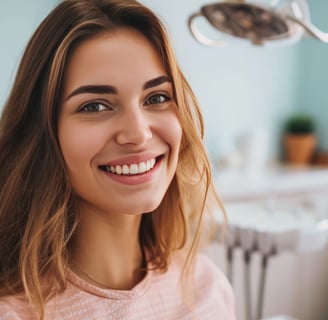 woman smiling after dental work