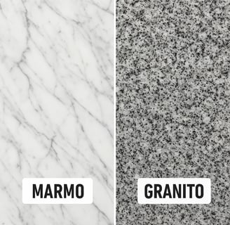 marmo a sinistra e granito a destra