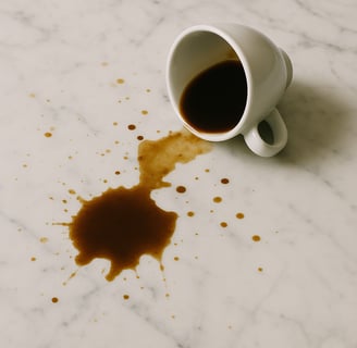 macchie di caffe su marmo