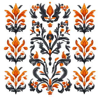a picture of a pattern of flowers and leaves
