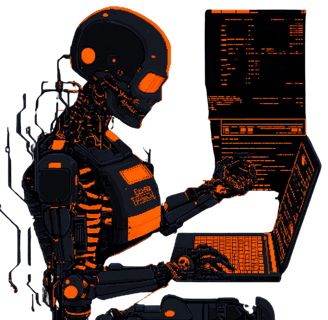 Undead robot doing marketing job