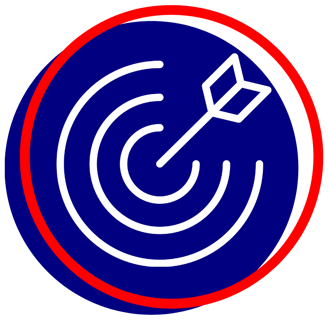 Mission Statement - Blue and Red Circle with Arrow