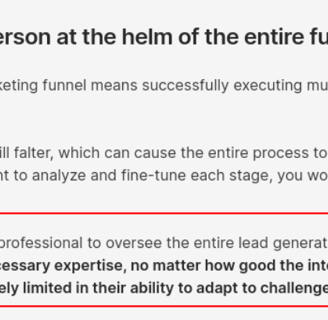 Screenshot from the article, "Martal Group for lead generation? What high volume really means"