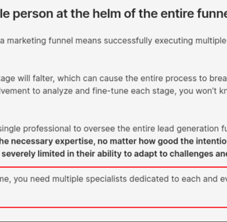 Screenshot from the article, "Martal Group for lead generation? What high volume really means"