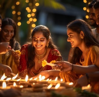 Indian residents celebrating Diwali in Mauritius