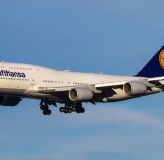 a large jetliner flying through the air