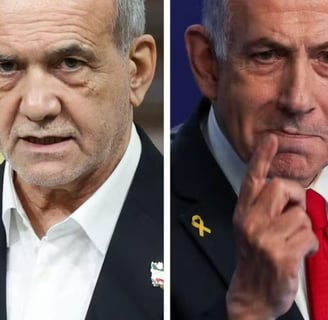 a split image of two men in suits and ties