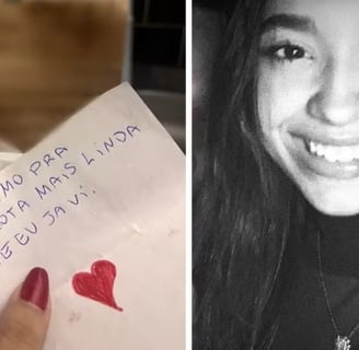 a woman holding a note card with a notepad on it