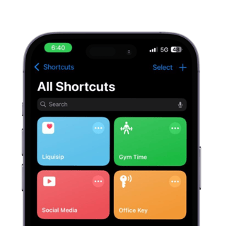 Liquisip custom shortcut for iphone