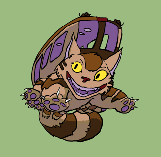 The Cat Bus drawn in Procreate 