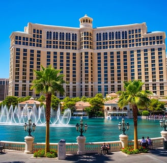 a large fountain in front of a large building