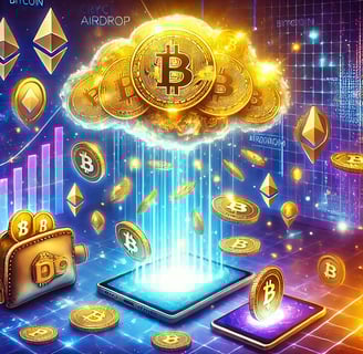 a cloud of bitcoin with bitcoins dropping