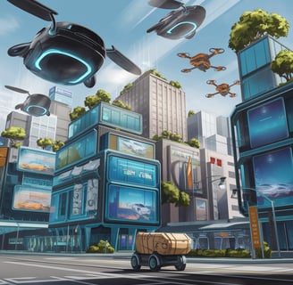 Imagem futurista da IA sendo aplicada em diversas área