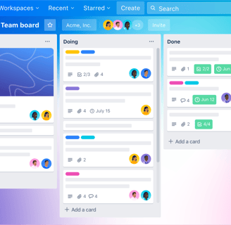 tela de um board Trello (Fonte: Trello)