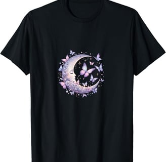 Crescent moon with butterflies and a beautiful lavender color