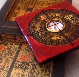 Antique Luo pan or Chinese Fengshui compass
