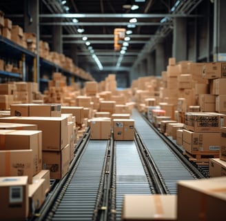 a train track with boxes of boxes on it